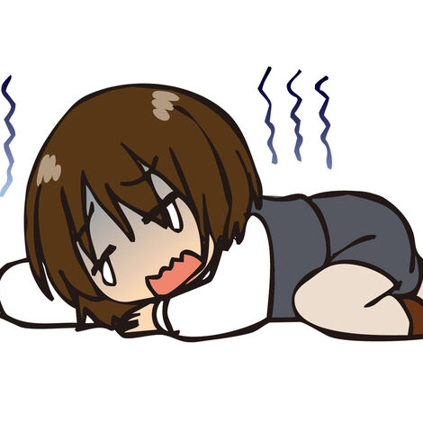 疲労している女性のイラスト