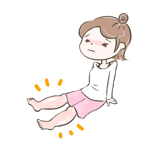 脚がむくんだ女の子のイラスト