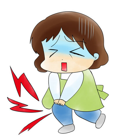 膝が痛い女性のイラスト