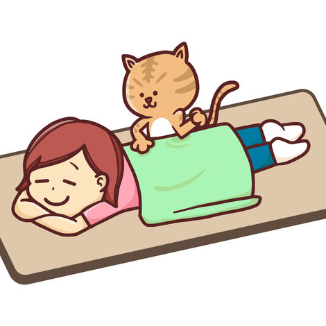 マッサージを受ける女性のイラスト
