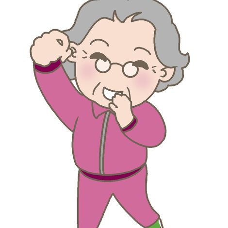 元気なお婆ちゃんのイラスト