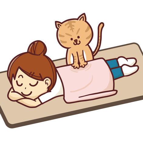 マッサージを受ける女性のイラスト