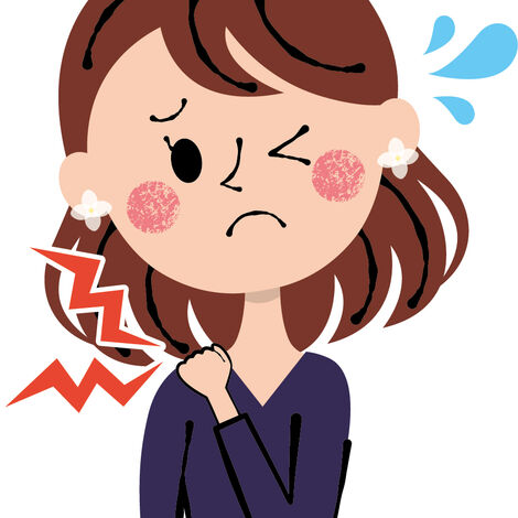 肩こりが辛い女性のイラスト