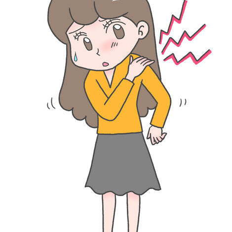 肩が痛む女性のイラスト
