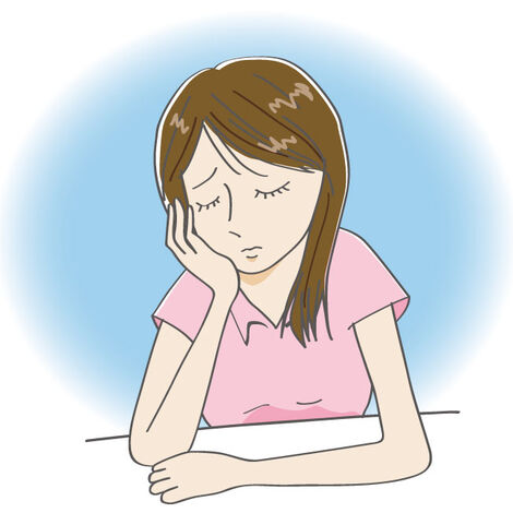 しんどそうな女性のイラスト