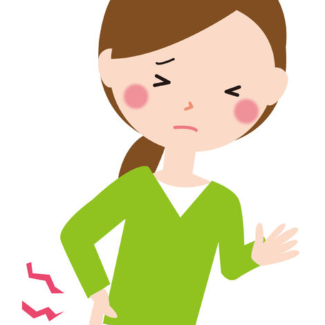 腰が痛い女性のイラスト