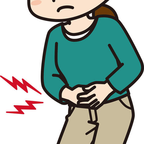 お腹が痛い女性のイラスト