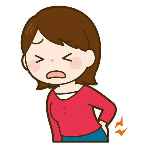 腰が痛む女性のイラスト