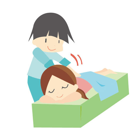 マッサージを受ける女性のイラスト
