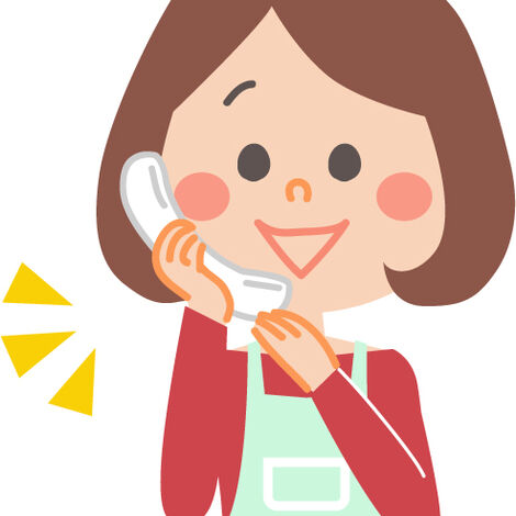 電話をする女性のイラスト