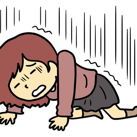 疲労困憊の女性のイラスト