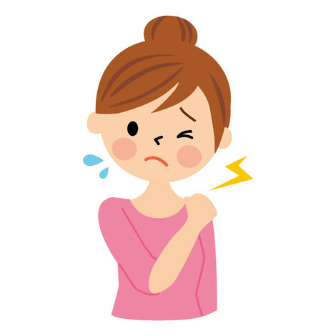 肩が痛い女性のイラスト