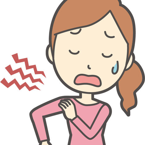 肩が痛い女性のイラスト